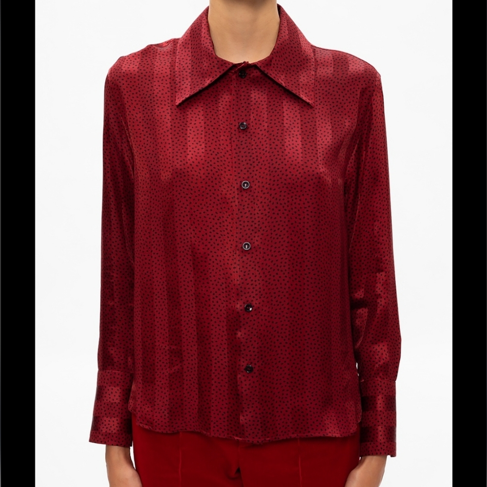 🛑SAINT LAURENT Classic Shirt Brique Noir